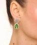 Kiraz Light Green Crystal Stoned Silver Plated Earring
