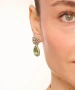 Kiraz Light Green Crystal Stoned Silver Plated Earring