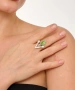 Kiraz Light Green Crystal Stoned Silver Plated Ring