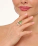 Kiraz Light Green Crystal Stoned Silver Plated Ring