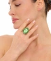 Kiraz Light Green Crystal Stoned Silver Plated Ring