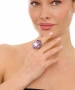 Kiraz Lilac Crystal Stoned Silver Plated Ring