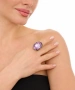 Kiraz Lilac Crystal Stoned Silver Plated Ring