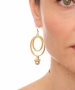 Kiraz Lilac Pearl Stoned Gold Plated Earring