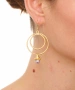 Kiraz Lilac Pearl Stoned Gold Plated Earring