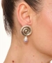Kiraz Lilac Pearl Stoned Silver Plated Earring