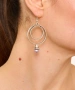 Kiraz Lilac Pearl Stoned Silver Plated Earring