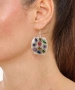 Kiraz Multicolored Enameled Silver Plated Earring