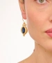 Kiraz Navy Blue Crystal Stoned Gold Plated Earring