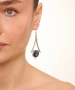 Kiraz Navy Blue Crystal Stoned Silver Plated Earring