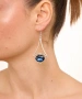 Kiraz Navy Blue Crystal Stoned Silver Plated Earring