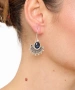 Kiraz Navy Blue Crystal Stoned Silver Plated Earring