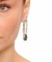 Kiraz Navy Blue Crystal Stoned Silver Plated Earring