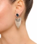 Kiraz Navy Blue Crystal Stoned Silver Plated Earring
