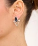 Kiraz Navy Blue Crystal Stoned Silver Plated Earring
