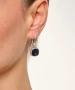 Kiraz Navy Blue Crystal Stoned Silver Plated Earring