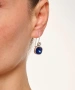 Kiraz Navy Blue Crystal Stoned Silver Plated Earring