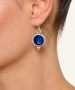 Kiraz Navy Blue Enameled Silver Plated Earring