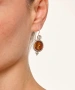 Kiraz Orange Enameled Silver Plated Earring