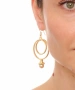 Kiraz Orange Pearl Stoned Gold Plated Earring