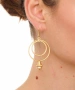 Kiraz Orange Pearl Stoned Gold Plated Earring