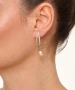 Kiraz Orange Pearl Stoned Silver Plated Earring