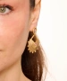 Kiraz Pink Crystal Stoned Gold Plated Earring