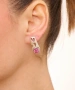 Kiraz Pink Crystal Stoned Silver Plated Earring