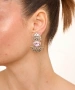 Kiraz Pink Crystal Stoned Silver Plated Earring