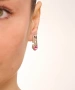Kiraz Pink Crystal Stoned Silver Plated Earring