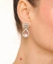 Kiraz Pink Crystal Stoned Silver Plated Earring