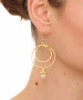 Kiraz Pink Pearl Stoned Gold Plated Earring