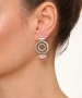 Kiraz Pink Pearl Stoned Silver Plated Earring