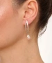 Kiraz Pink Pearl Stoned Silver Plated Earring