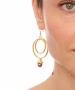 Kiraz Plum Pearl Stoned Gold Plated Earring