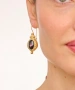 Kiraz Purple Crystal Stoned Gold Plated Earring