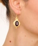 Kiraz Purple Crystal Stoned Gold Plated Earring