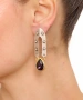Kiraz Purple Crystal Stoned Silver And Gold Plated Earring