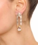 Kiraz Pink Crystal Stoned Silver And Gold Plated Earring