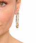 Kiraz Pink Crystal Stoned Silver And Gold Plated Earring