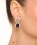 Kiraz Purple Crystal Stoned Silver Plated Earring