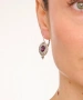 Kiraz Purple Crystal Stoned Silver Plated Earring