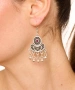 Kiraz Purple Crystal Stoned Silver Plated Earring
