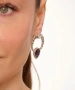 Kiraz Purple Crystal Stoned Silver Plated Earring
