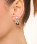 Kiraz Purple Crystal Stoned Silver Plated Earring
