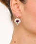 Kiraz Purple Crystal Stoned Silver Plated Earring