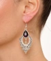 Kiraz Purple Crystal Stoned Silver Plated Earring