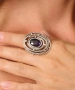 Kiraz Purple Crystal Stoned Silver Plated Ring