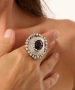 Kiraz Purple Crystal Stoned Silver Plated Ring