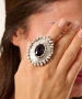 Kiraz Purple Crystal Stoned Silver Plated Ring